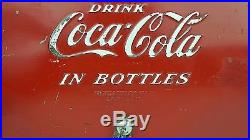 Vintage Coca Cola Coke Progress Metal Ice Chest Cooler Soda Pop Advertisement