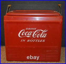 Vintage Coca Cola Coke Progress Refrigerator Co. Metal Ice Chest Cooler