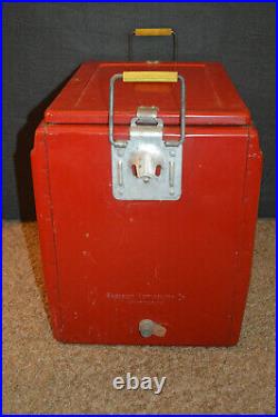 Vintage Coca Cola Coke Progress Refrigerator Co. Metal Ice Chest Cooler
