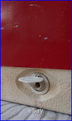 Vintage Coca Cola Coleman Ice Chest Red Metal Handles Rare Cooler Steel Made USA