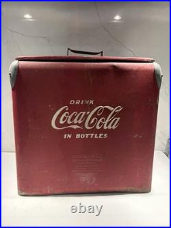 Vintage Coca Cola Cooler Acton Mfg Metal Picnic Ice Chest Drink Coke 1950s Patd