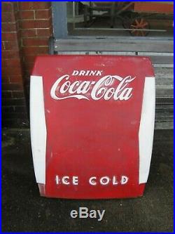 Vintage Coca Cola Cooler Advertising Metal Side Pannel Wall Hanger Coke B1679