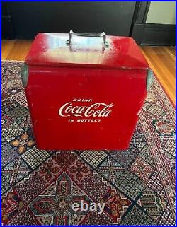 Vintage Coca-Cola Cooler Collectible Red Metal Ice Chest