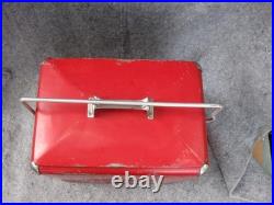 Vintage Coca Cola Cooler Icebox Metal Action Mfg 50's Large 16x17x12 PLZ READ
