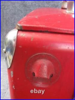 Vintage Coca Cola Cooler Icebox Metal Action Mfg 50's Large 16x17x12 PLZ READ