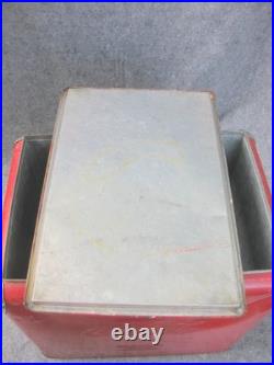 Vintage Coca Cola Cooler Icebox Metal Action Mfg 50's Large 16x17x12 PLZ READ