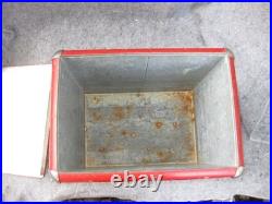 Vintage Coca Cola Cooler Icebox Metal Action Mfg 50's Large 16x17x12 PLZ READ