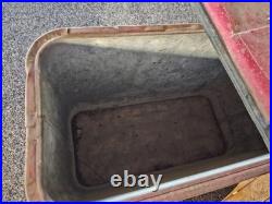 Vintage Coca-Cola Cooler Red Metal'Things Go Better With Coke' Handles Drain