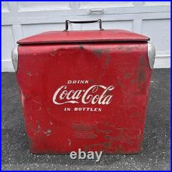 Vintage Coca Cola Cooler Trade Marked Metal 1950s Mid Century