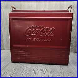 Vintage Coca Cola Cooler With Lid Progress Refrigerator Co. 1950s Metal