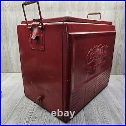 Vintage Coca Cola Cooler With Lid Progress Refrigerator Co. 1950s Metal