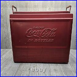 Vintage Coca Cola Cooler With Lid Progress Refrigerator Co. 1950s Metal