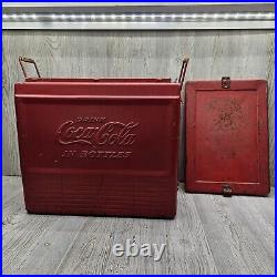 Vintage Coca Cola Cooler With Lid Progress Refrigerator Co. 1950s Metal