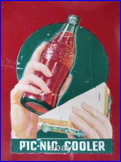 Vintage Coca Cola Junior 6 Pack Soda Pic-Nic Cooler Metal Ice Box