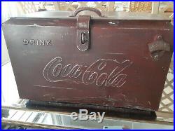 Vintage Coca Cola Metal Airline Cooler RARE