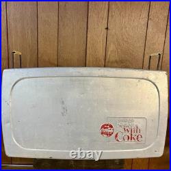 Vintage Coca-Cola Metal Aluminum Cooler Chest Silver Things Go Better Coke USA