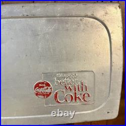 Vintage Coca-Cola Metal Aluminum Cooler Chest Silver Things Go Better Coke USA