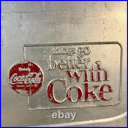 Vintage Coca-Cola Metal Aluminum Cooler Chest Silver Things Go Better Coke USA