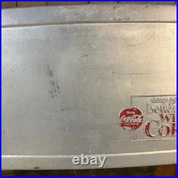 Vintage Coca-Cola Metal Aluminum Cooler Chest Silver Things Go Better Coke USA