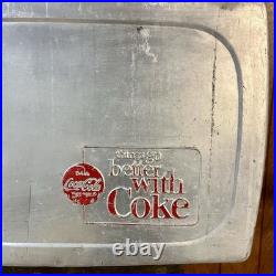 Vintage Coca-Cola Metal Aluminum Cooler Chest Silver Things Go Better Coke USA