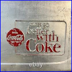Vintage Coca-Cola Metal Aluminum Cooler Chest Silver Things Go Better Coke USA