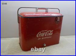 Vintage Coca Cola Metal COKE Cooler Progress Refrigeration