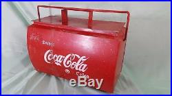 Vintage Coca Cola Metal Cool Box / Trunk Drinks Cooler 1950's Lovely Condition