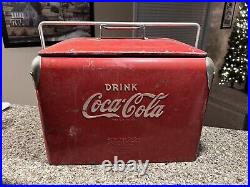 Vintage Coca-Cola Metal Cooler 1950's Acton Mfg. Co. Arkansas City Kansas