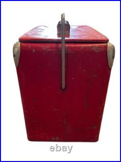 Vintage Coca Cola Metal Cooler 1950's Collectible Piece Heavily Distressed