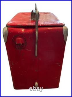 Vintage Coca Cola Metal Cooler 1950's Collectible Piece Heavily Distressed