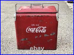 Vintage Coca-Cola Metal Cooler 1950's TempRite Mfg. Co. Arkansas City Kansas
