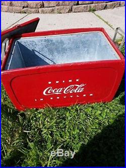 Vintage Coca-Cola Metal Cooler Drink Coca Cola In Bottles