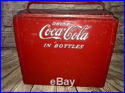 Vintage Coca-Cola Metal Cooler Drink Coca Cola In Bottles Rusty Corroded Old