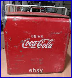 Vintage Coca Cola Metal Cooler Ice Chest Action Mfg
