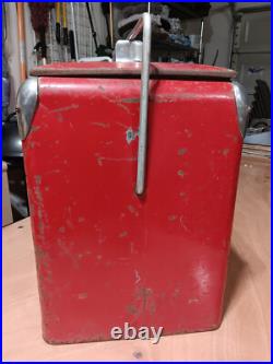 Vintage Coca Cola Metal Cooler Ice Chest Action Mfg