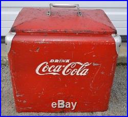 Vintage Coca Cola Metal Cooler Progress Refridgerator Co. Original w Tray
