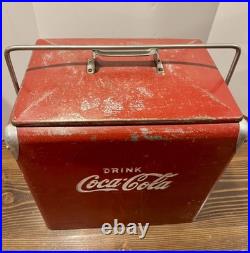 Vintage Coca-Cola Metal Cooler Temprite Bottle Opener Red 1950's Original