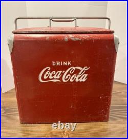 Vintage Coca-Cola Metal Cooler Temprite Bottle Opener Red 1950's Original