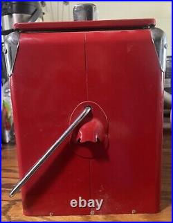 Vintage Coca Cola Metal Cooler With Built In Bottle Opener