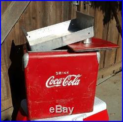 Vintage Coca Cola Metal Cooler With Tray Bottle Opener