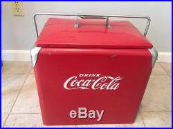 Vintage Coca Cola Metal Cooler With Tray Bottle Opener And Spigot