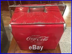 Vintage Coca Cola Metal Cooler With Tray Bottle Opener And Spigot