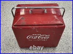 Vintage Coca Cola Metal Cooler with Original Sandwich Tray