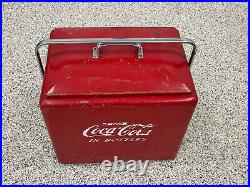 Vintage Coca Cola Metal Cooler with Original Sandwich Tray