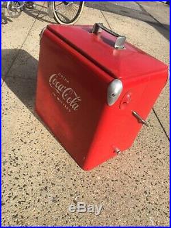 Vintage Coca Cola Metal Ice Chest Cooler