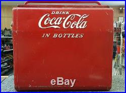 Vintage Coca Cola Metal Ice Chest with Bottle Opener