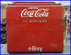 Vintage Coca Cola Metal Ice Chest with Bottle Opener