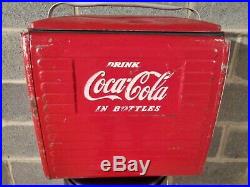 Vintage Coca Cola Metal Picnic Cooler (1950s)