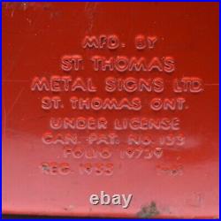 Vintage Coca-Cola Red Cooler Ice Box With Tray St Thomas Metal Signs Canada 1955