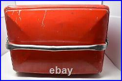Vintage Coca-Cola Red Cooler Ice Box With Tray St Thomas Metal Signs Canada 1955